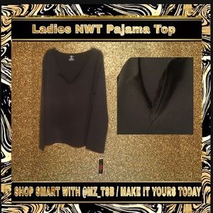 🆕 Ladies Sleepwear Black NWT Pajama Top ( Plus Size ) Photos Available